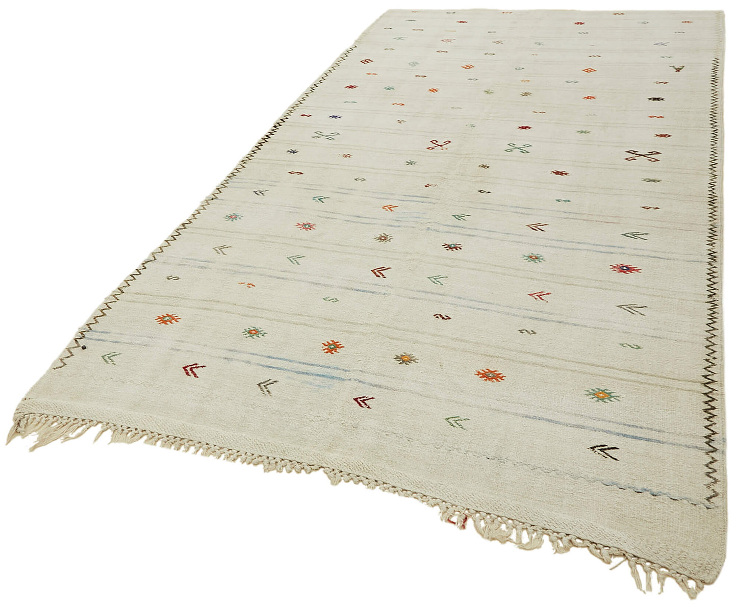 6x11 White Hemp Kilim Rug - 44867
