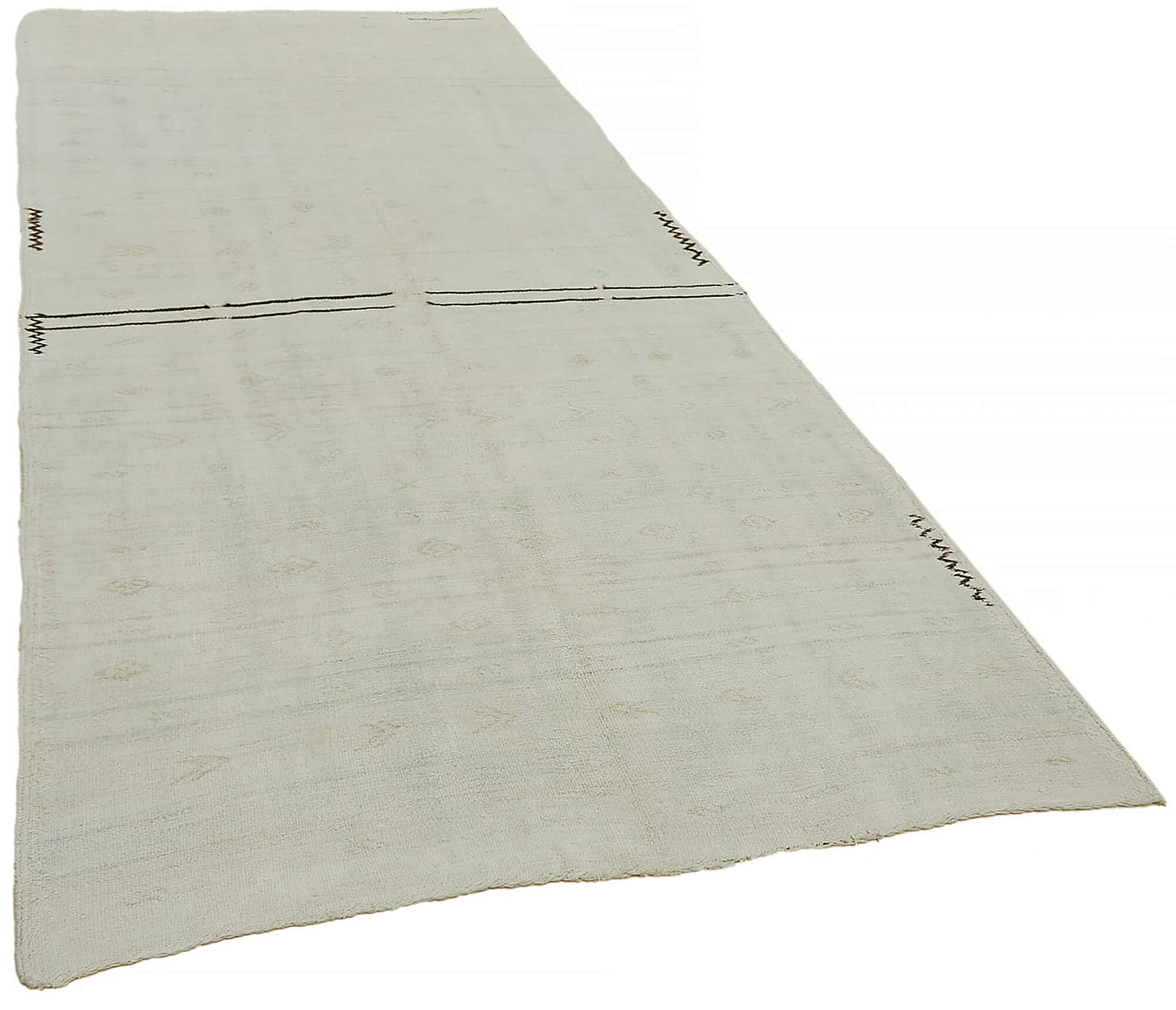 5x11 White Hemp Kilim Rug - 44874