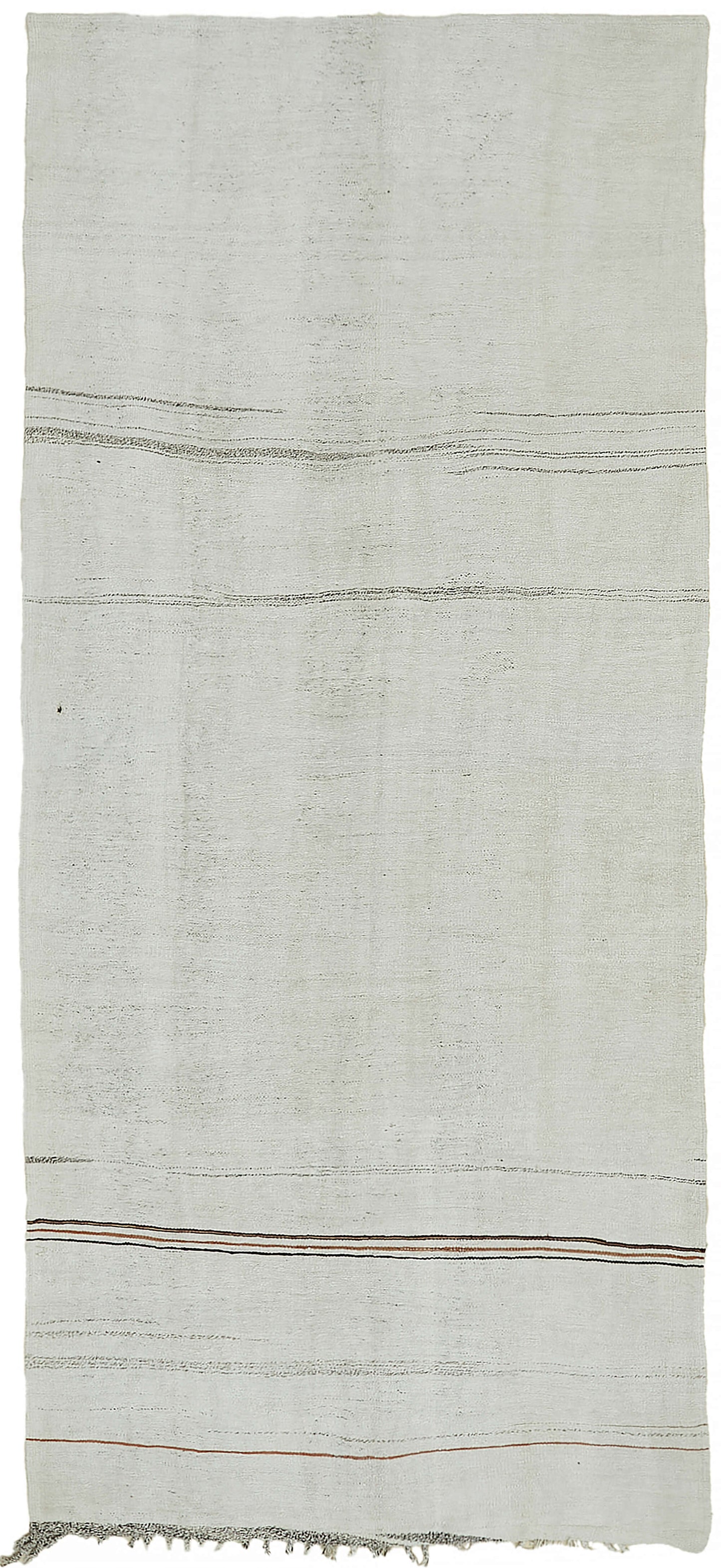 5x11 White Hemp Kilim Rug - 44877