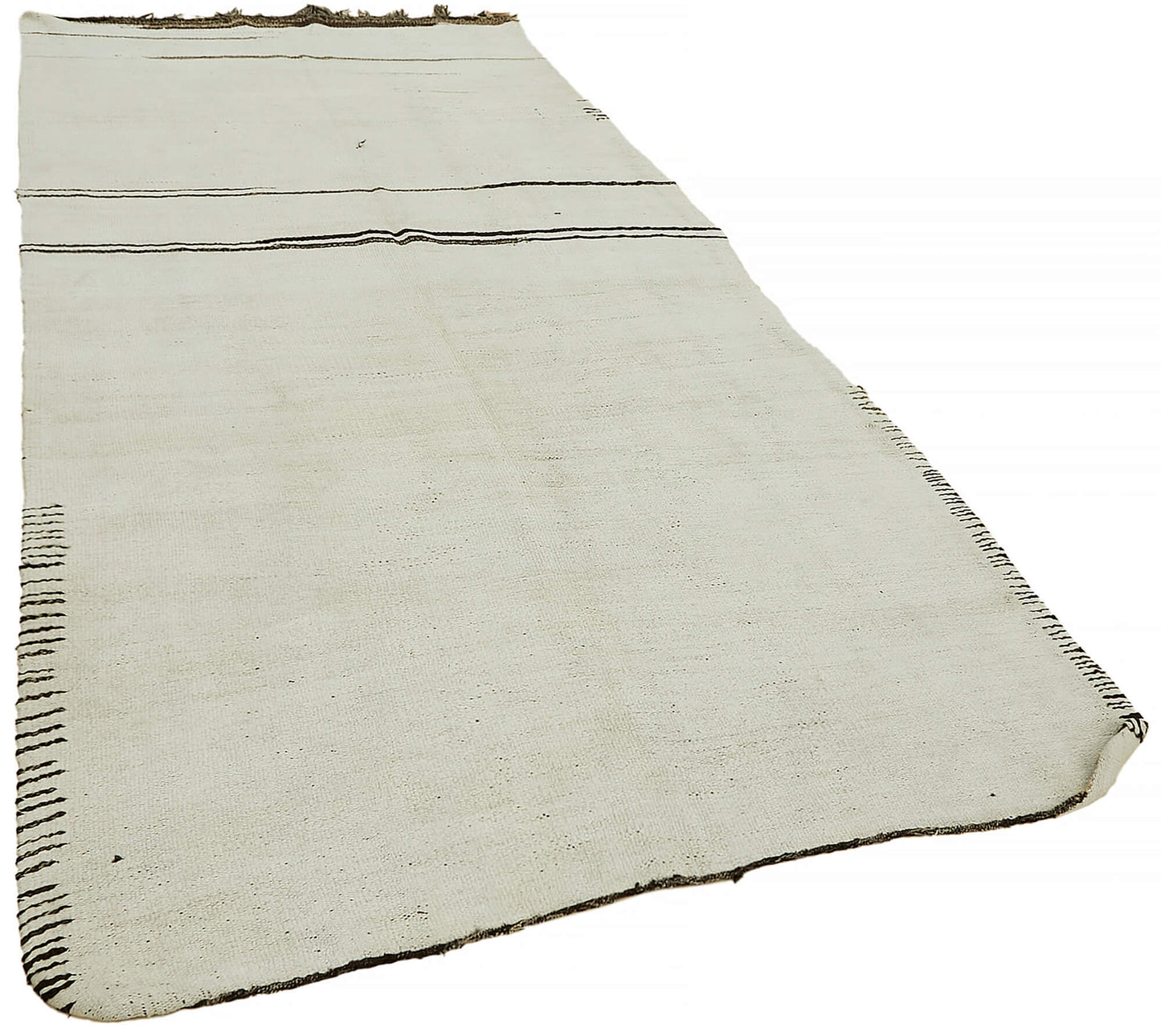 5x12 White Hemp Kilim Rug - 44884