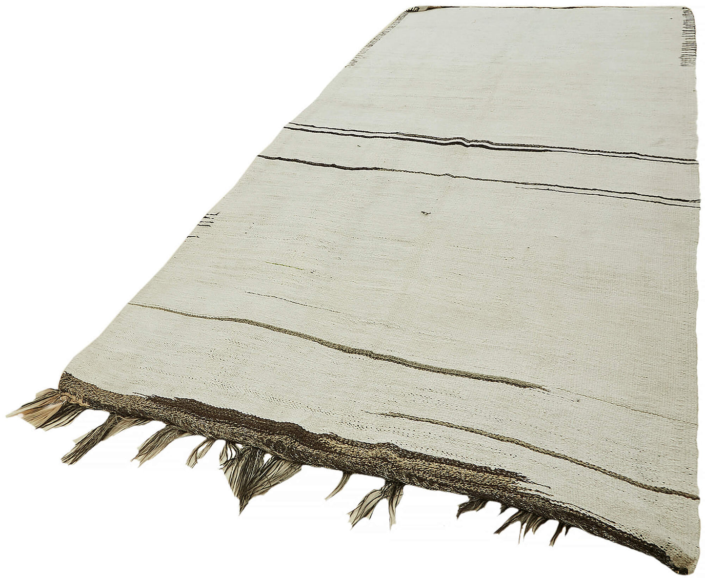 5x12 White Hemp Kilim Rug - 44884