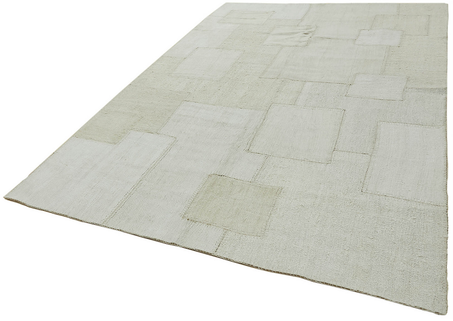 7x10 White Hemp Kilim Rug - 44887