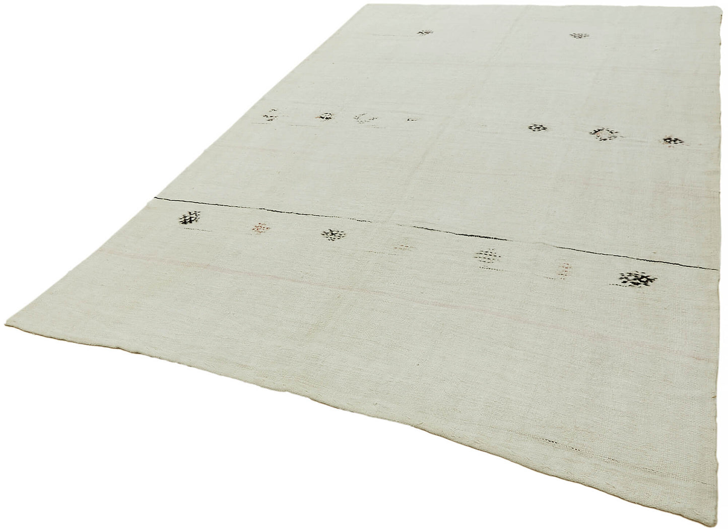 7x10 Beige Hemp Kilim Rug - 44896