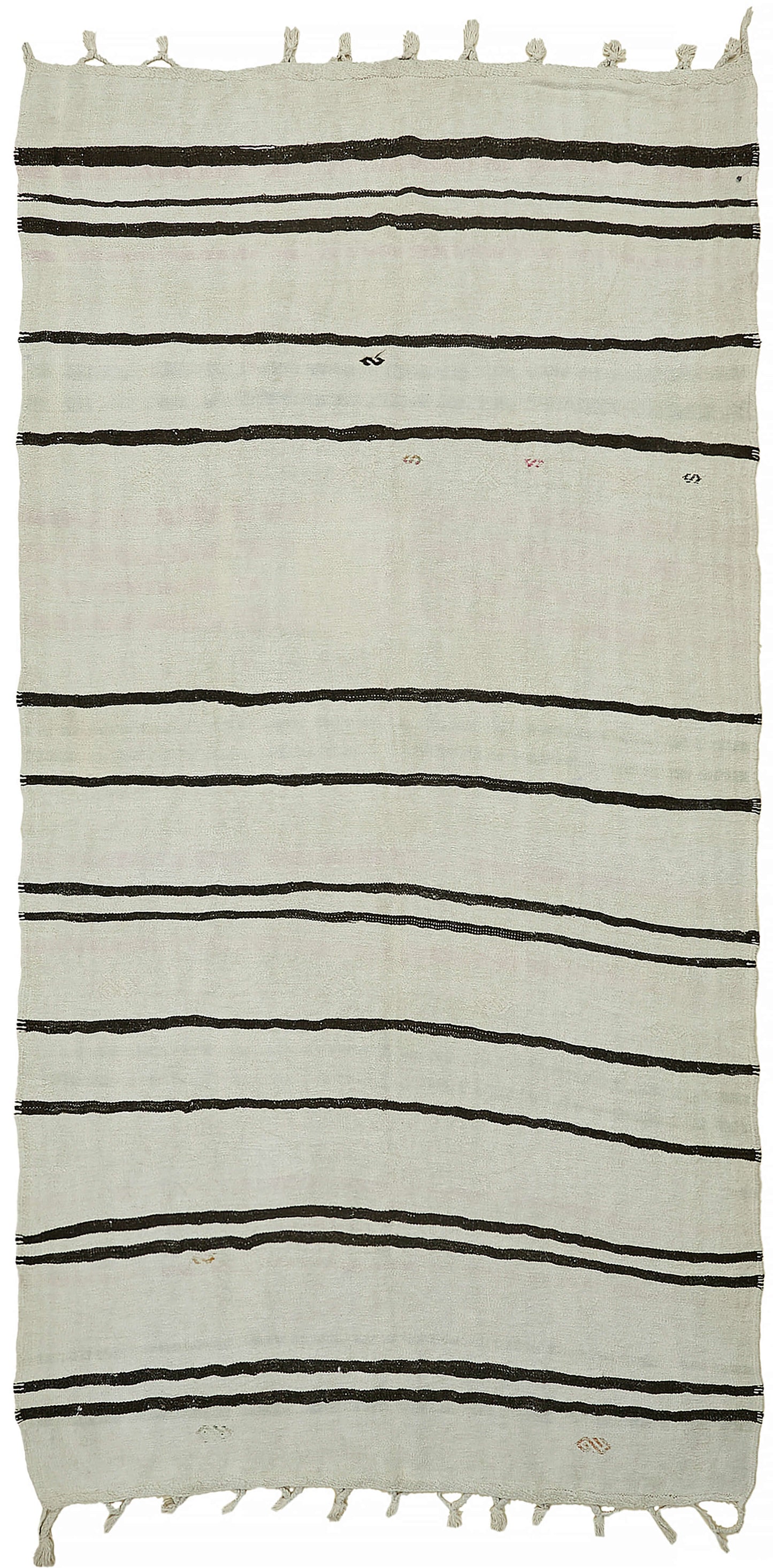 6x11 White Hemp Kilim Rug - 44898