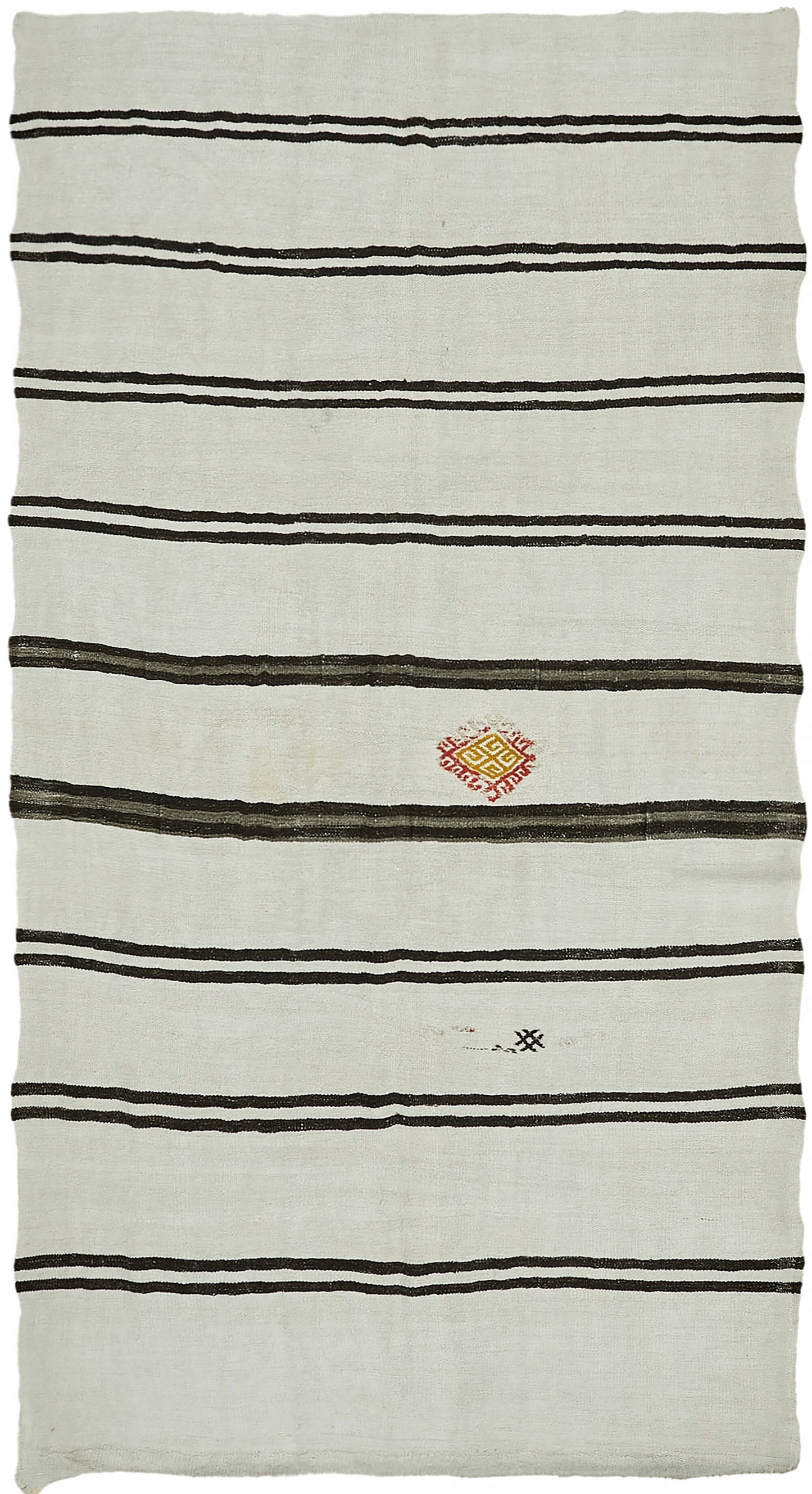 7x12 White Hemp Kilim Rug - 44909