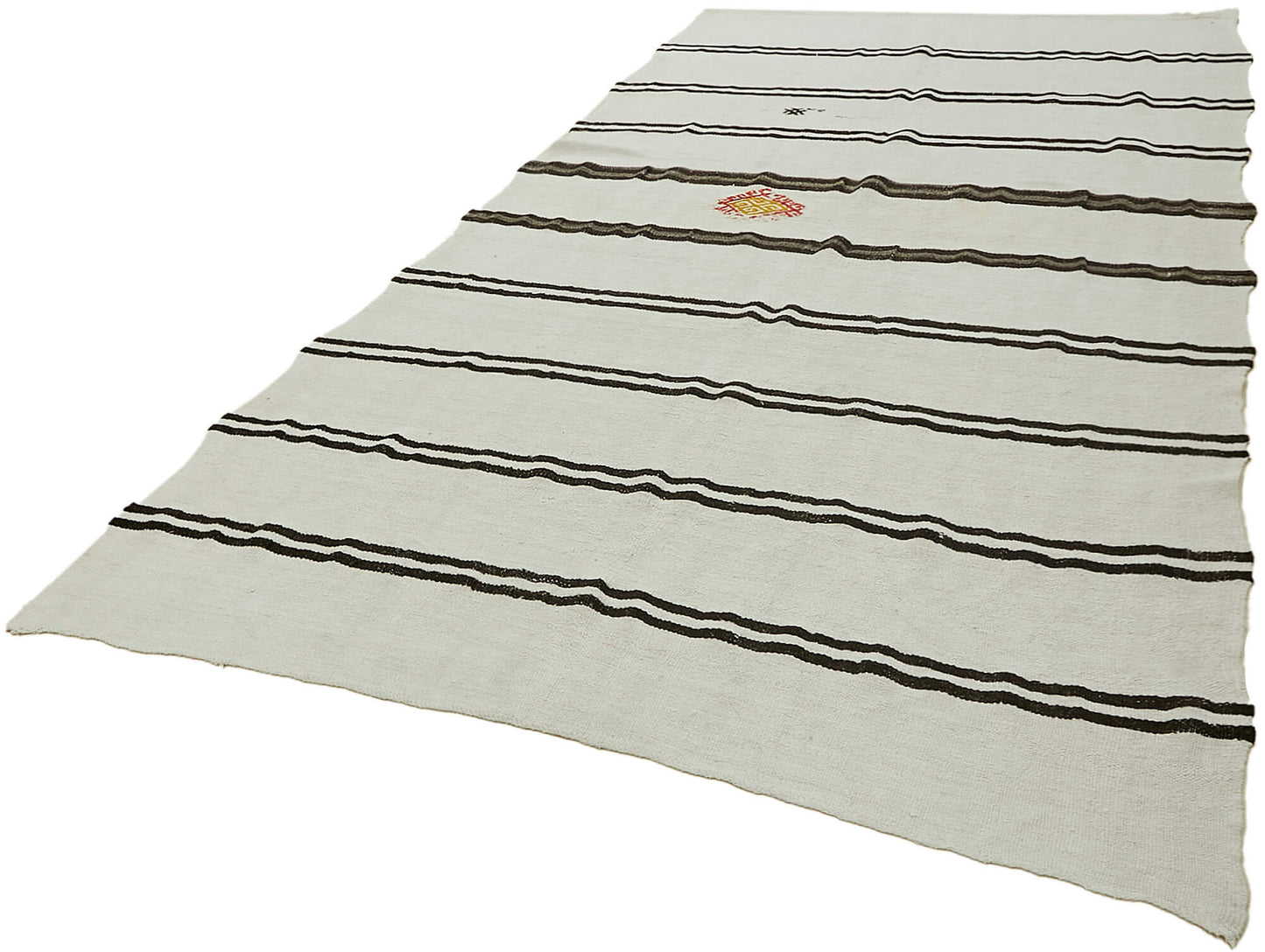 7x12 White Hemp Kilim Rug - 44909