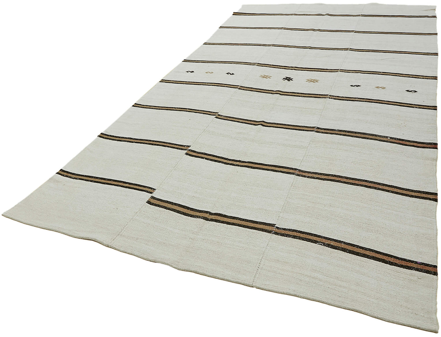 7x13 White Hemp Kilim Rug - 44911