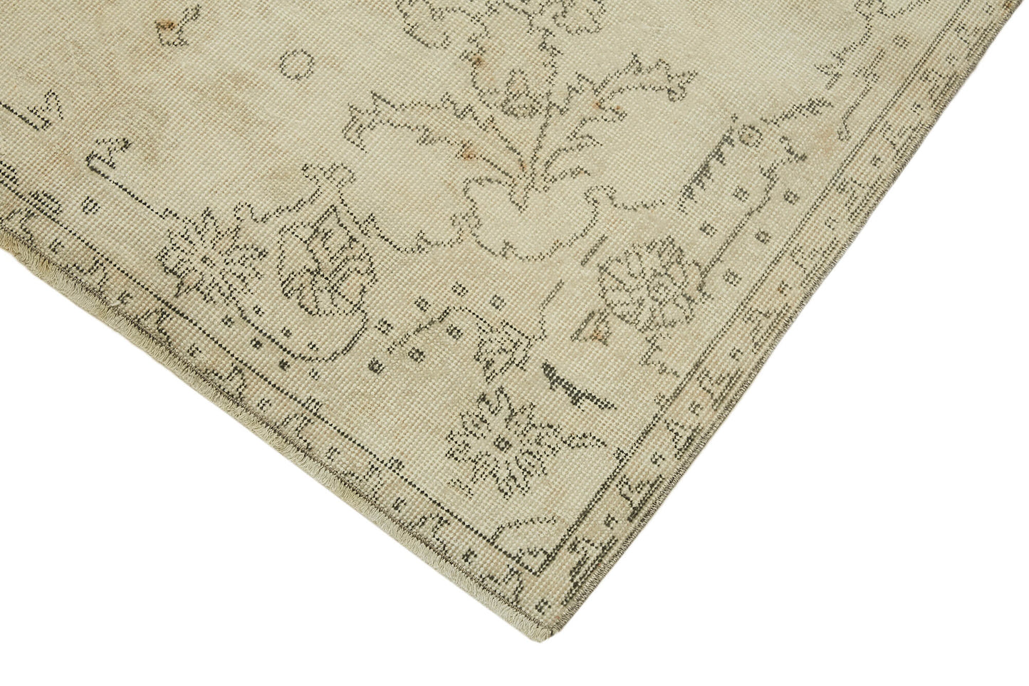 4x7 Beige Turkish Vintage Area Rug - 44931