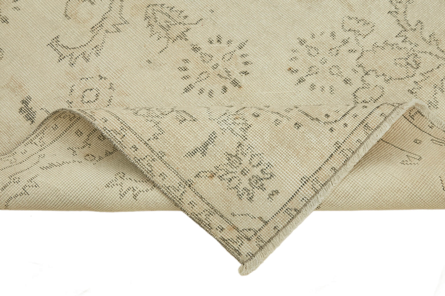 4x7 Beige Turkish Vintage Area Rug - 44931