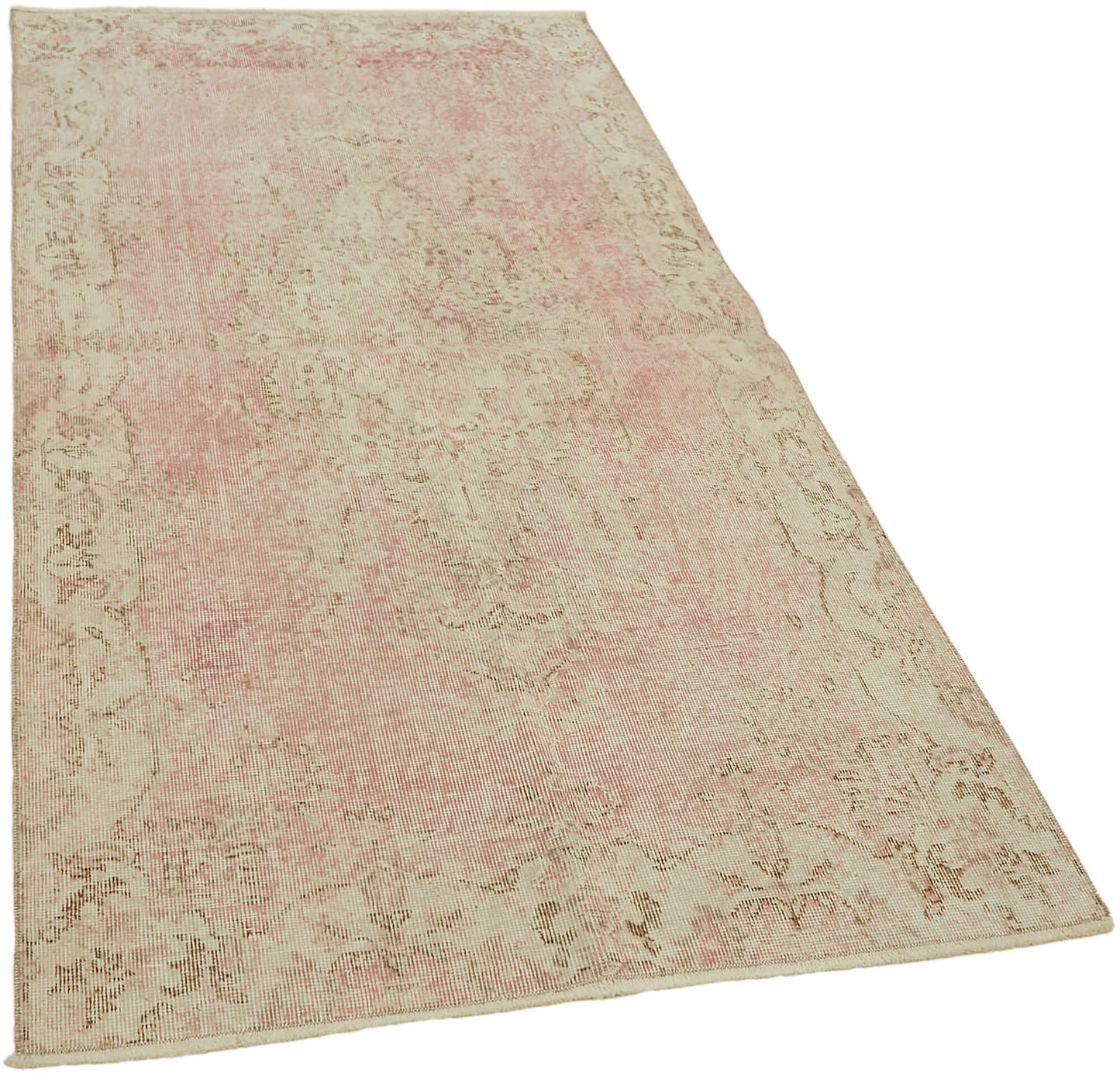4x7 Beige Turkish Vintage Area Rug - 44939