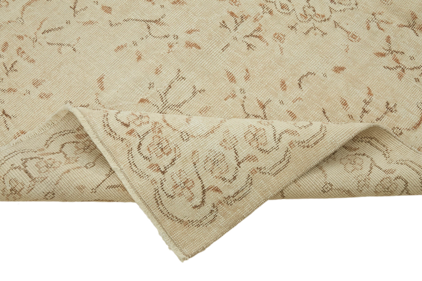 4x7 Beige Turkish Vintage Area Rug - 44942