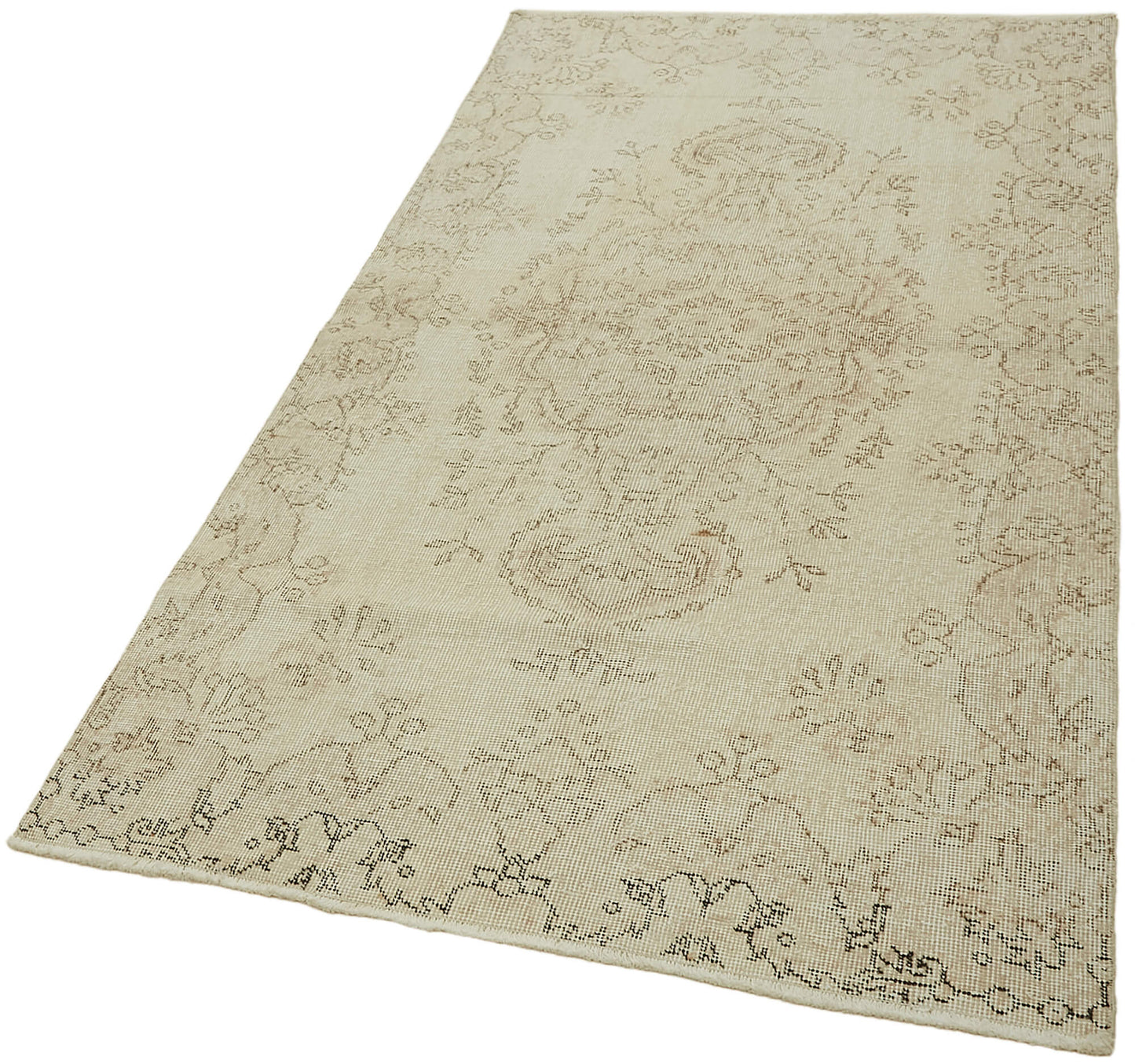 4x7 Beige Turkish Vintage Area Rug - 44944
