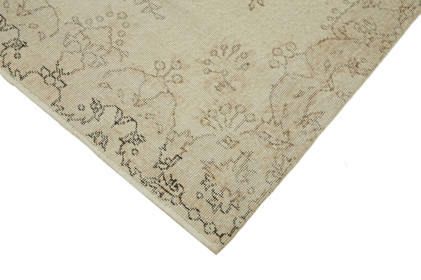 4x7 Beige Turkish Vintage Area Rug - 44944