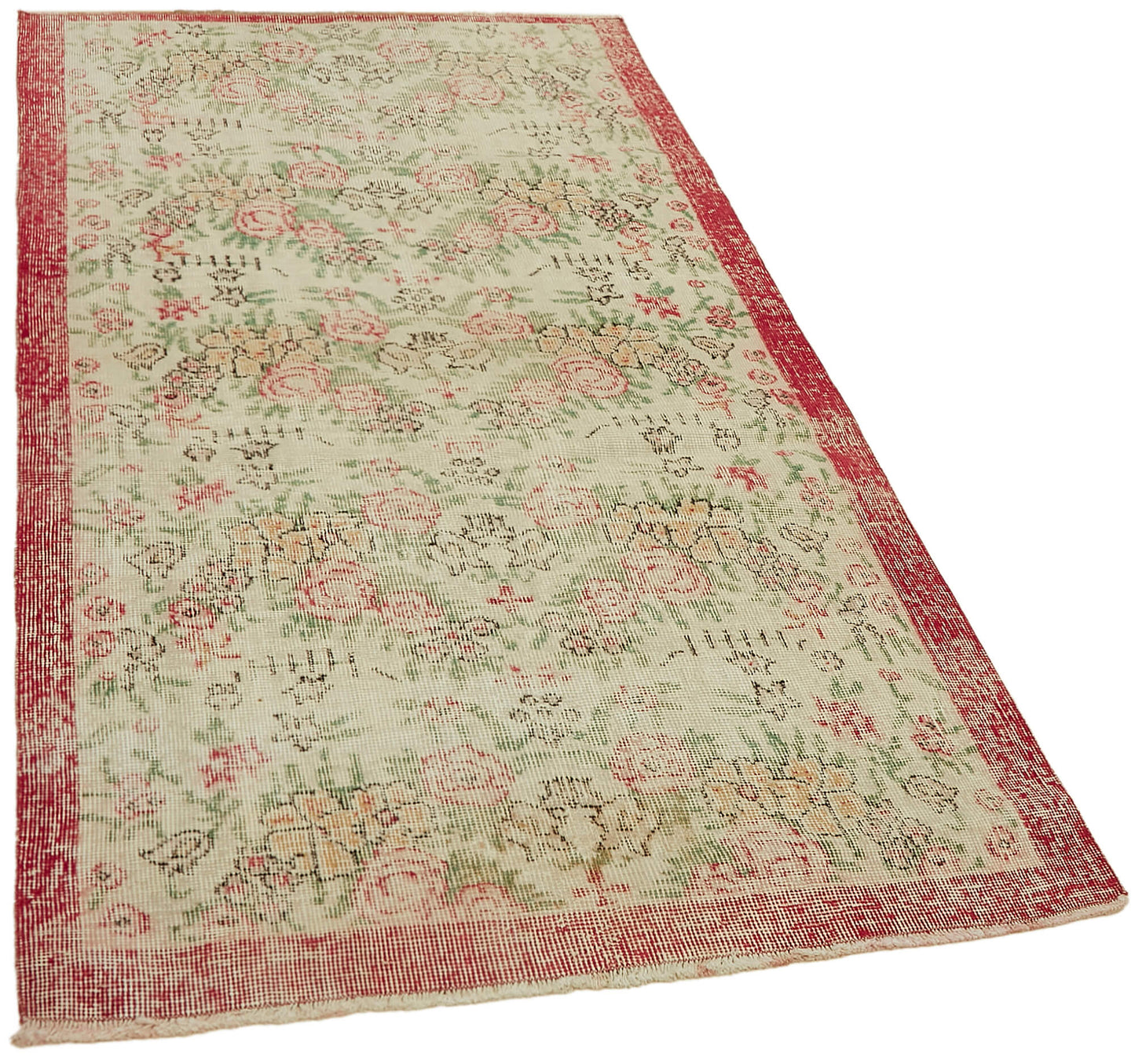 3x6 Beige Turkish Vintage Area Rug - 44953