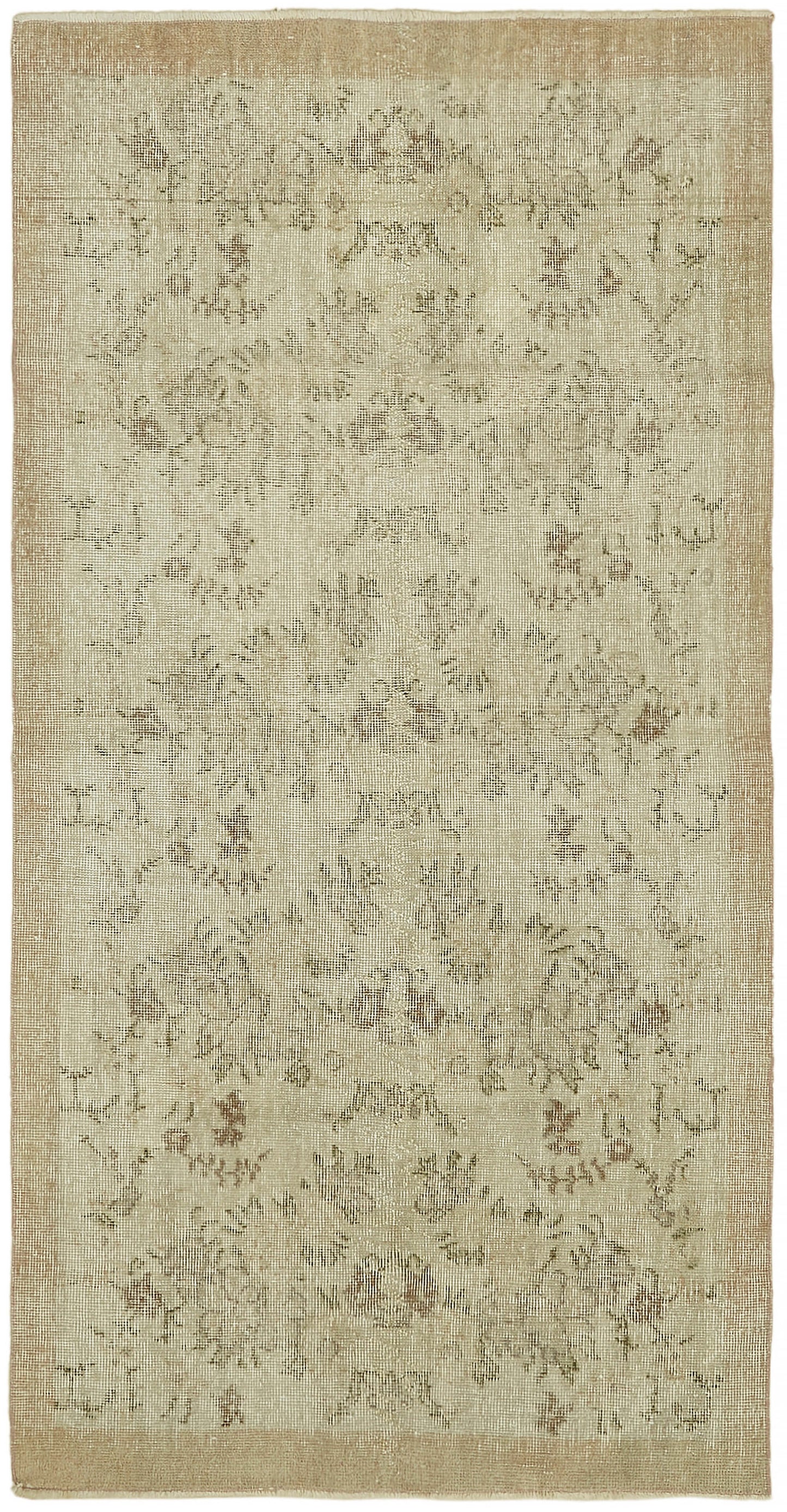 3x7 Beige Turkish Vintage Area Rug - 44963
