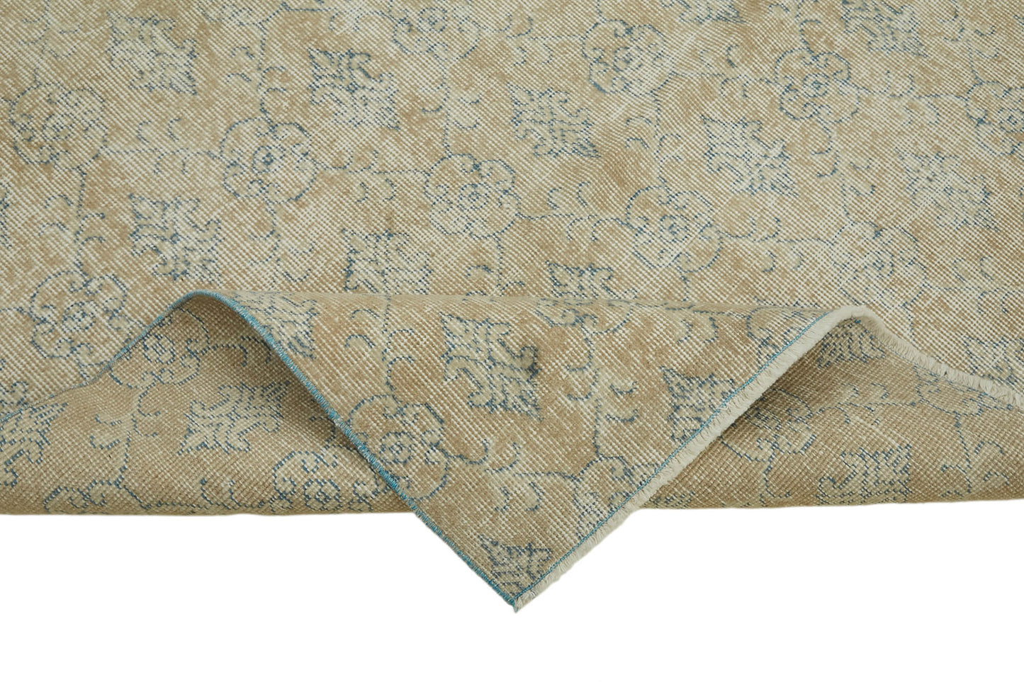 4x7 Beige Turkish Vintage Area Rug - 44978