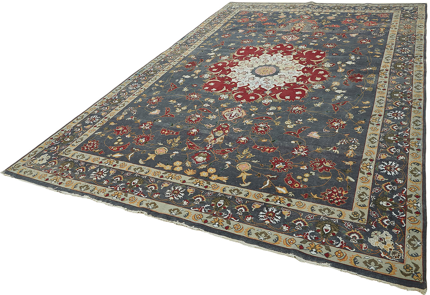 8x12 Grey Vintage Large Area Rug - 45515