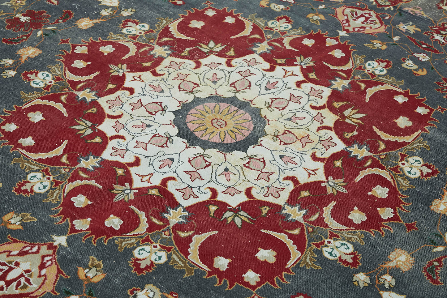 8x12 Grey Vintage Large Area Rug - 45515