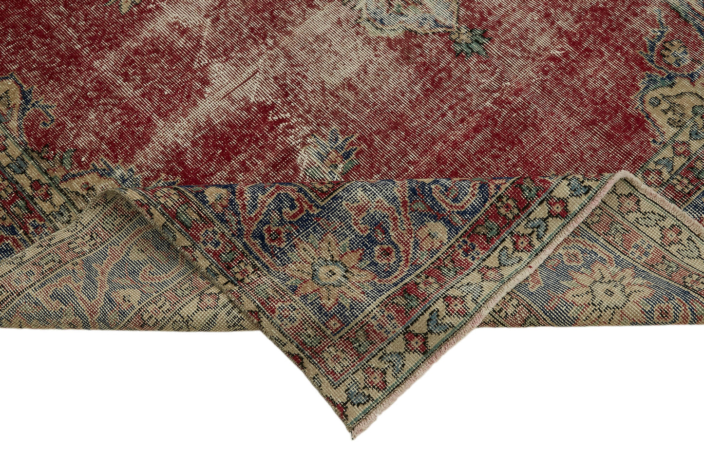 7x11 Beige Turkish Vintage Area Rug - 45549