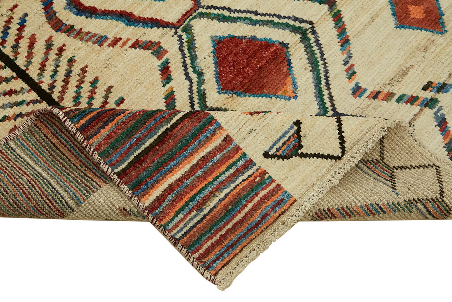 7x10 Beige Modern Tribal Rug - 45579