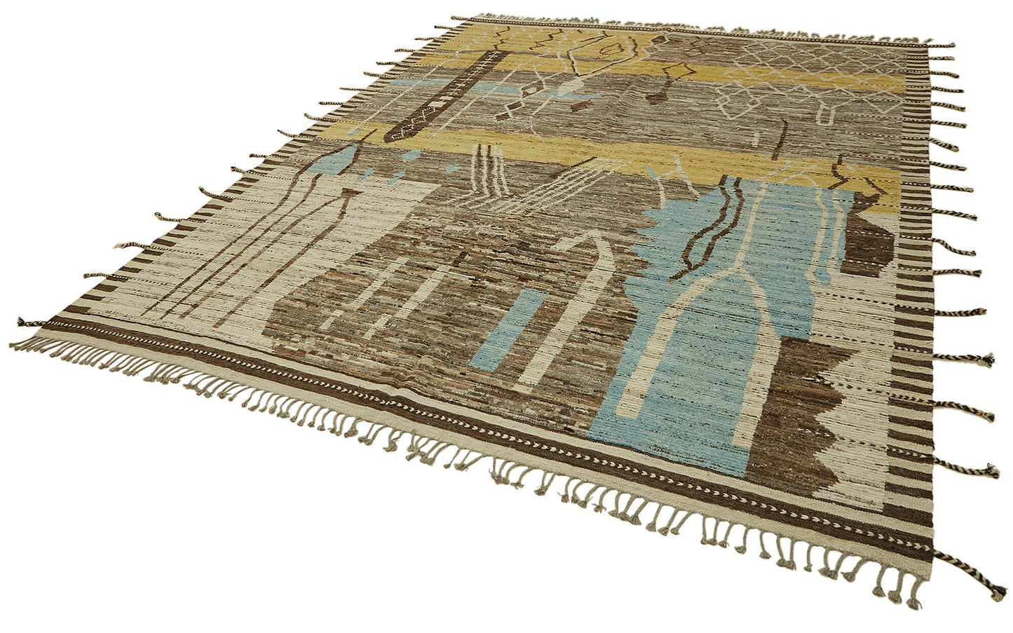 9x12 Beige Modern Tribal Rug - 45591