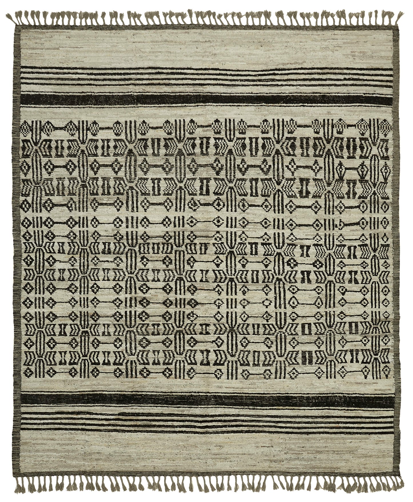 11x13 Beige Modern Tribal Rug - 45611
