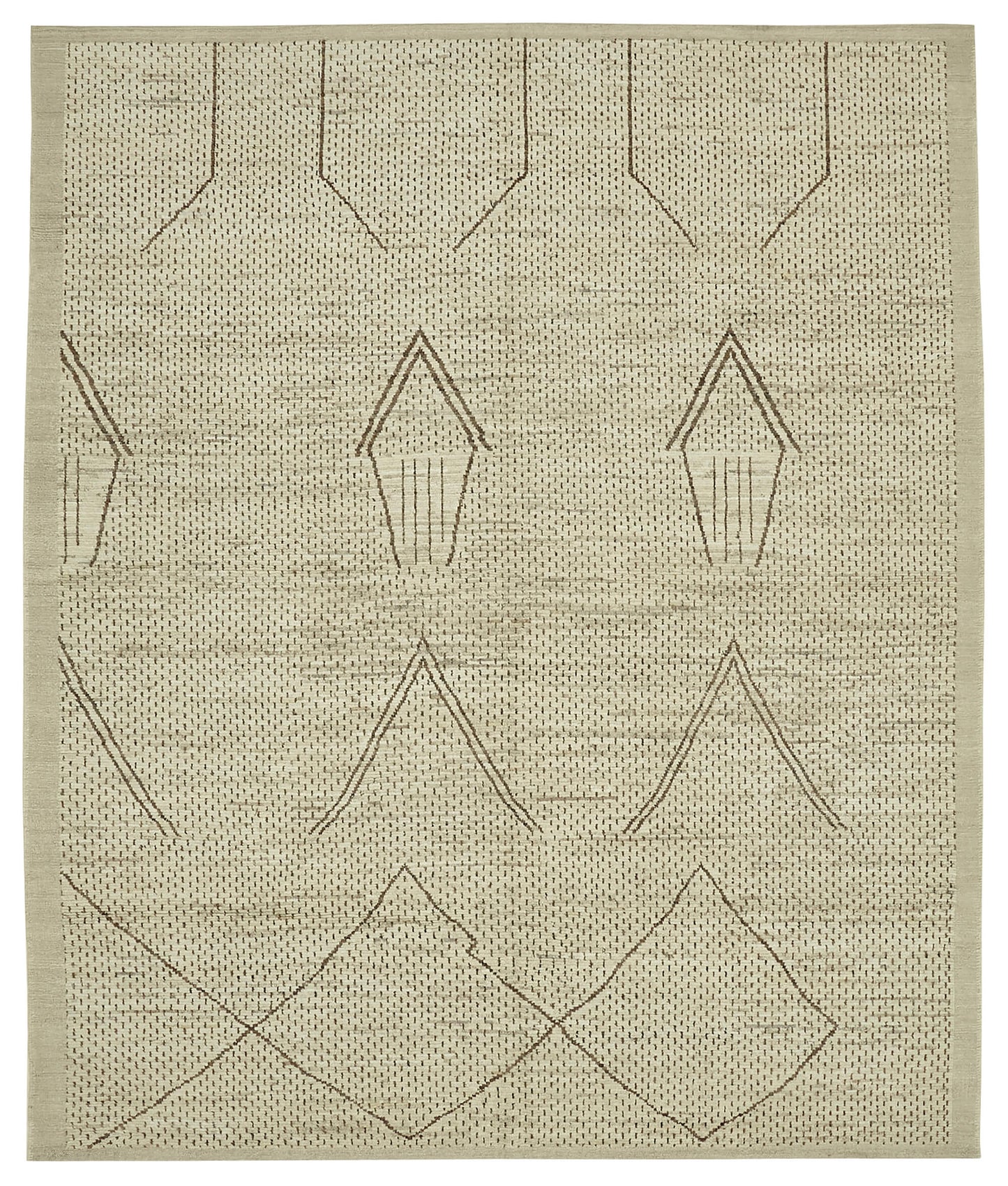 10x12 Beige Modern Tribal Rug - 45624