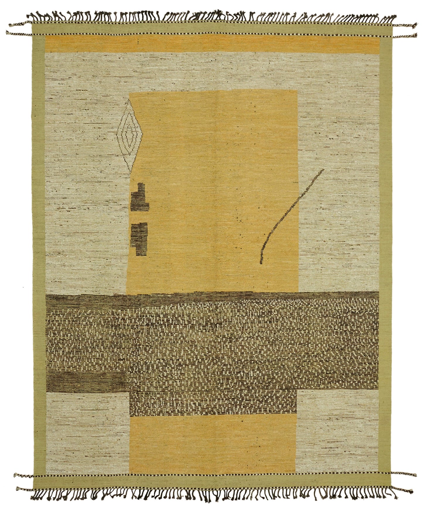 10x13 Beige Modern Tribal Rug - 45627