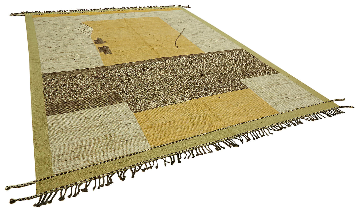 10x13 Beige Modern Tribal Rug - 45627