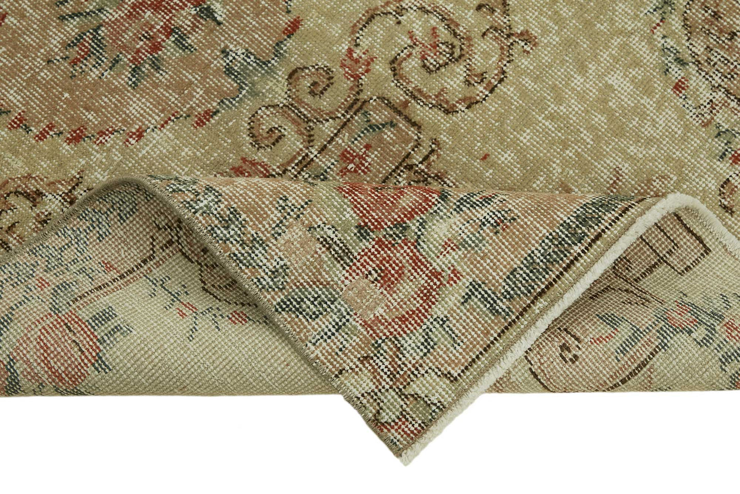 3x6 Beige Turkish Vintage Area Rug - 45734