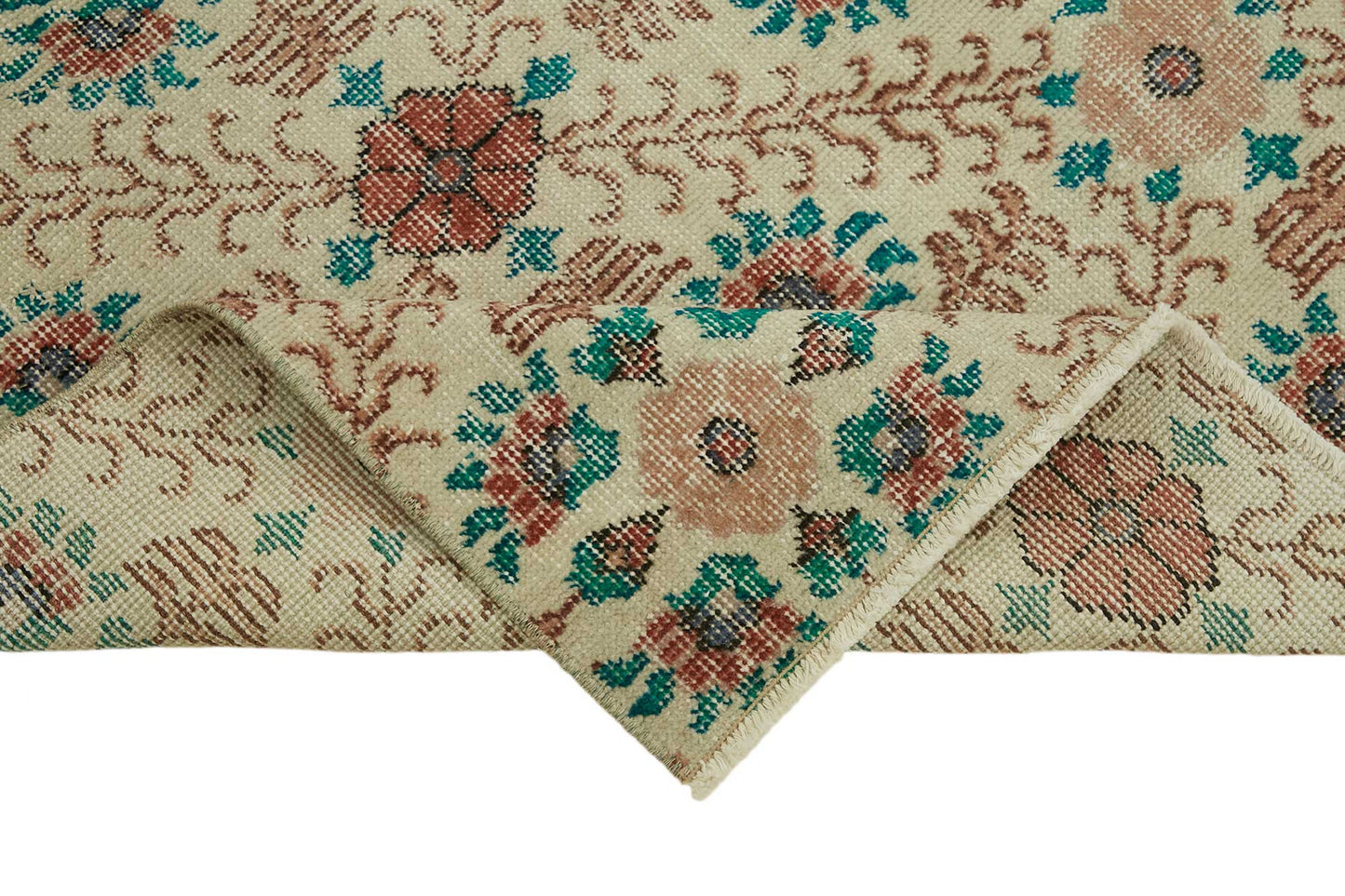 3x6 Beige Turkish Vintage Area Rug - 45739