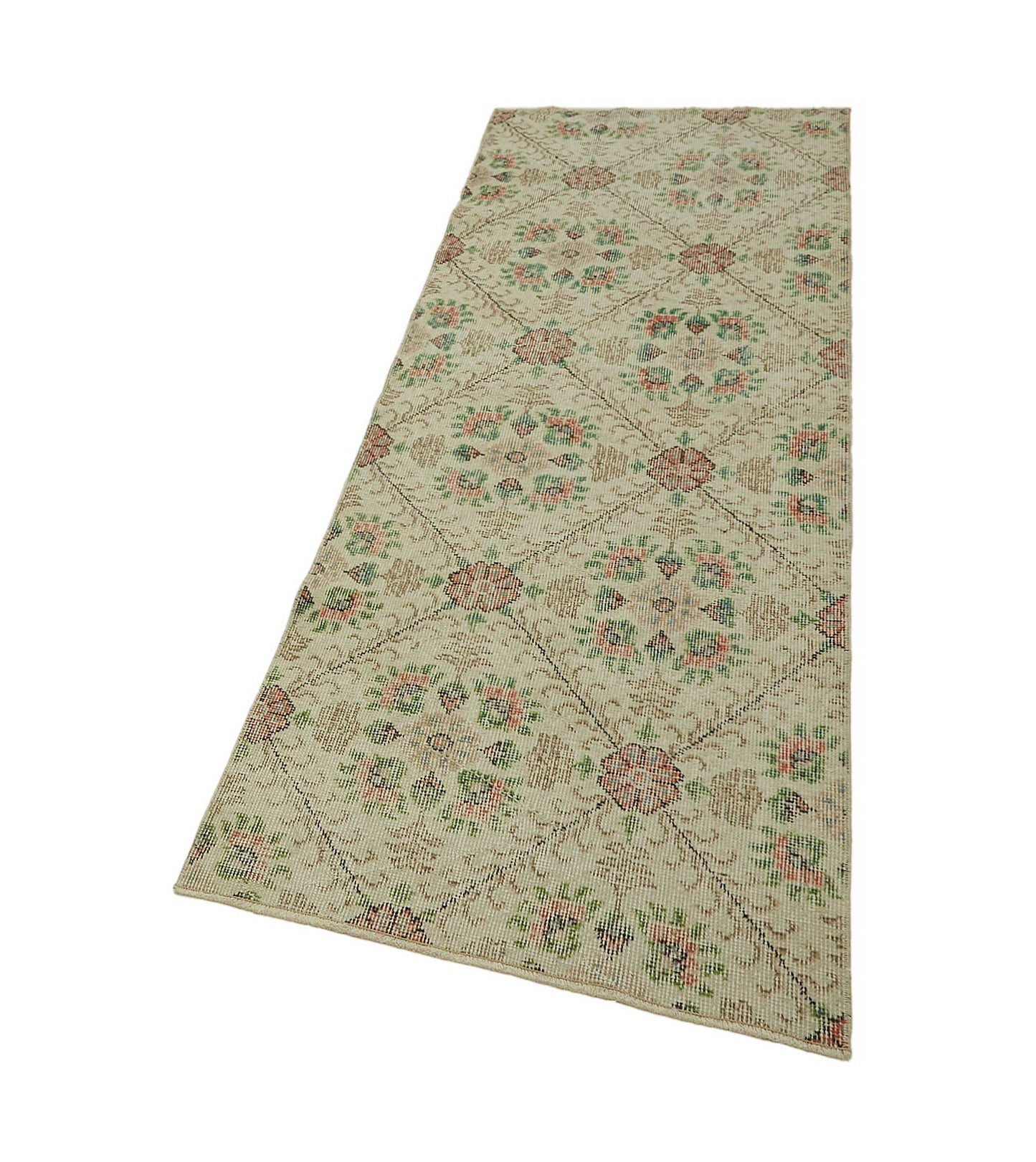 2x7 Beige Turkish Vintage Area Rug - 45740