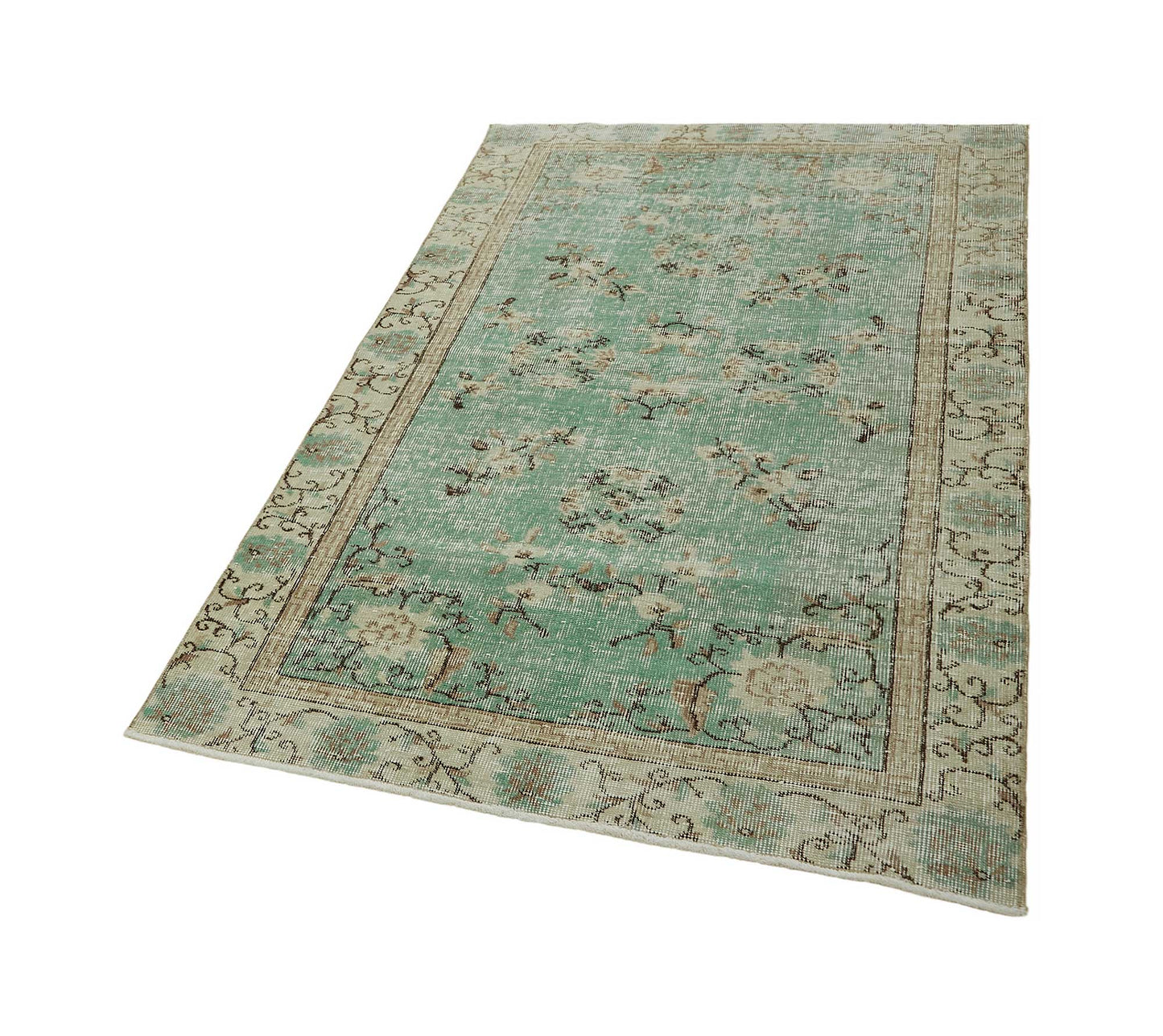 4x6 Blue Turkish Vintage Area Rug - 45759