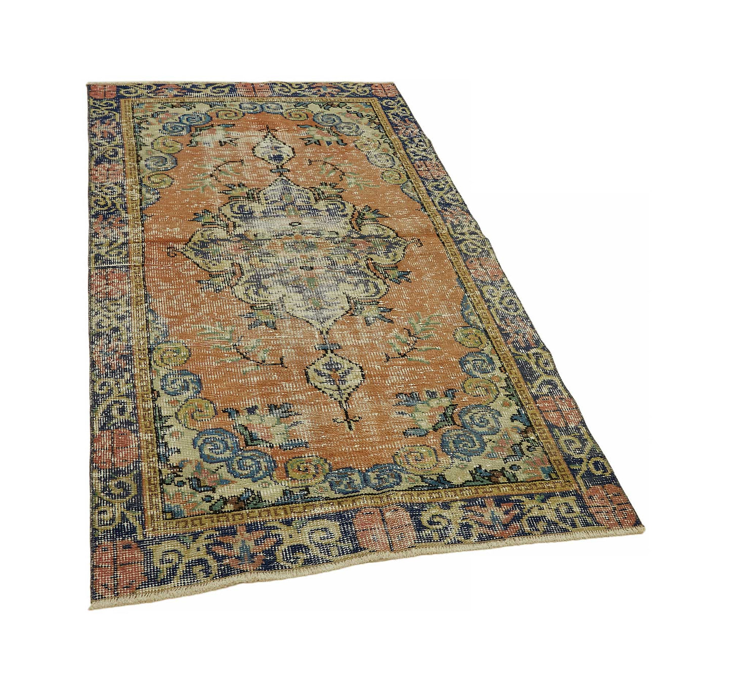 3x6 Red Turkish Vintage Area Rug - 45761