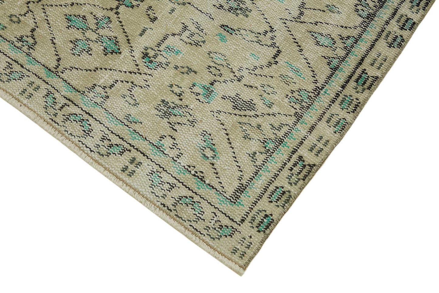 3x7 Beige Turkish Vintage Area Rug - 45763
