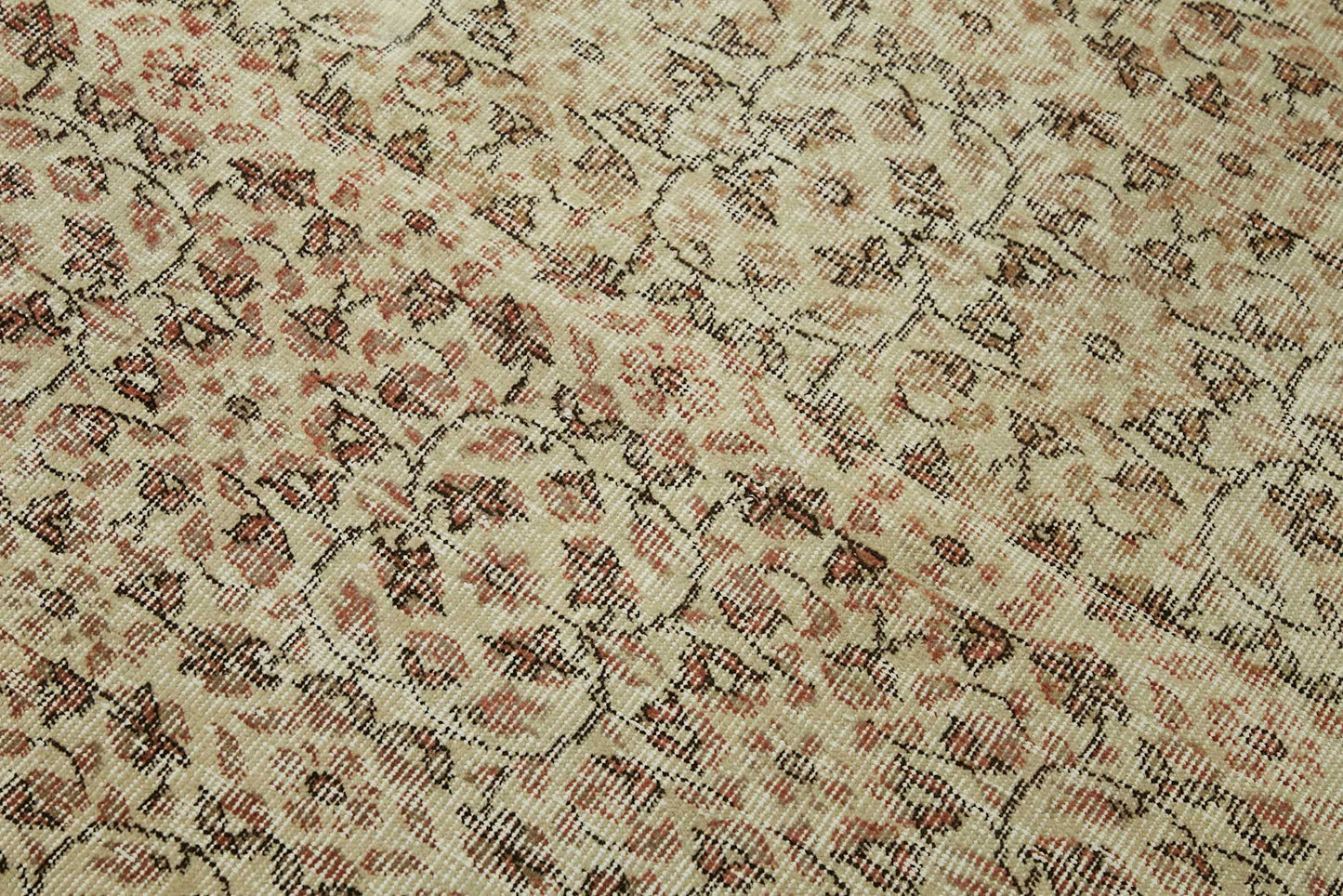 3x6 Beige Turkish Vintage Area Rug - 45767