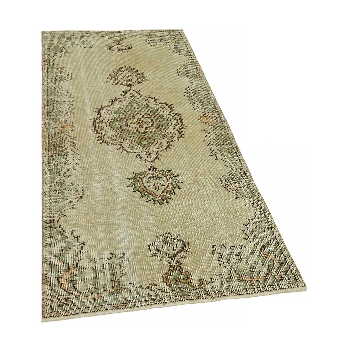 3x6 Beige Turkish Vintage Area Rug - 45772