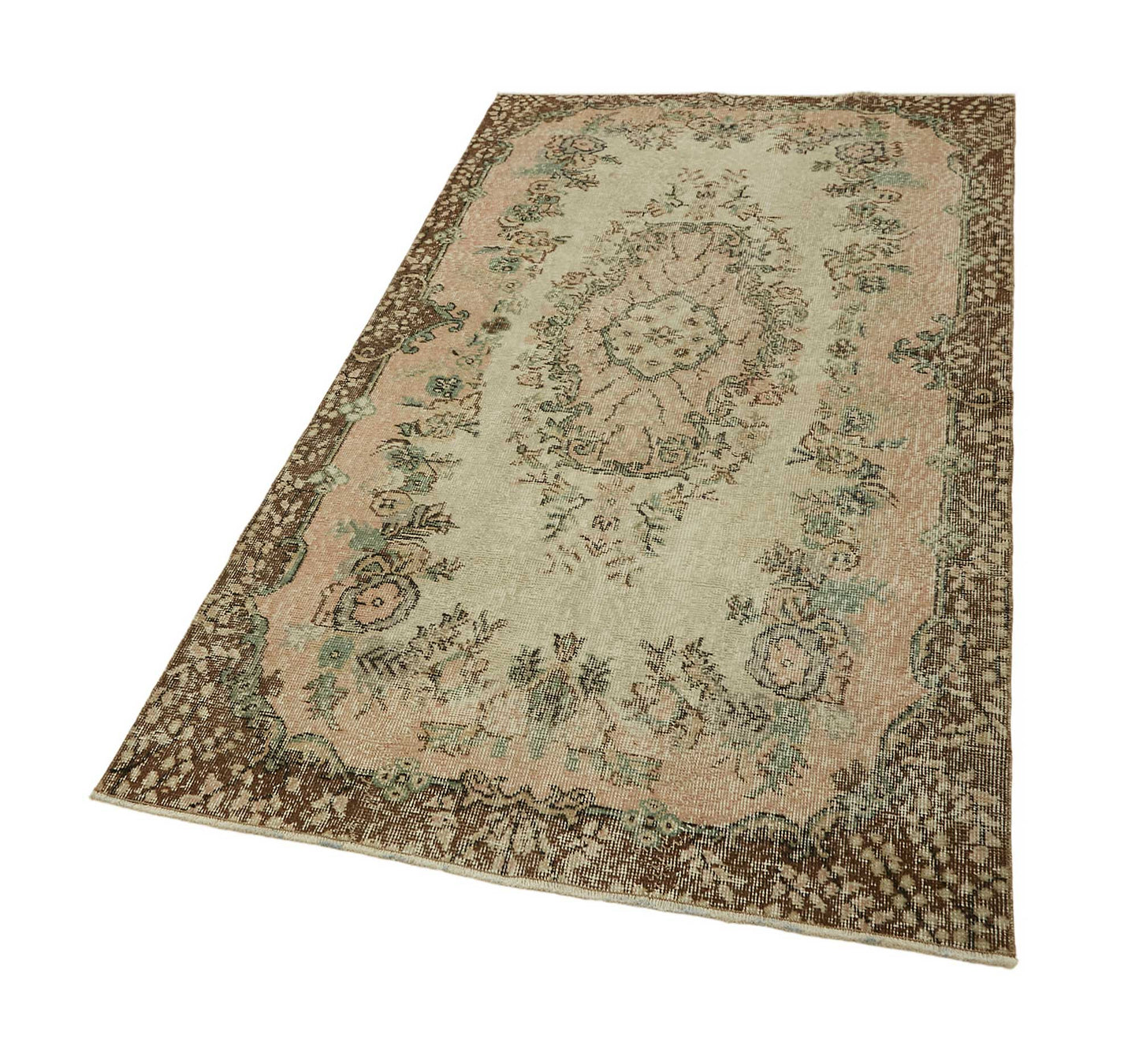 4x7 Beige Turkish Vintage Area Rug - 45774