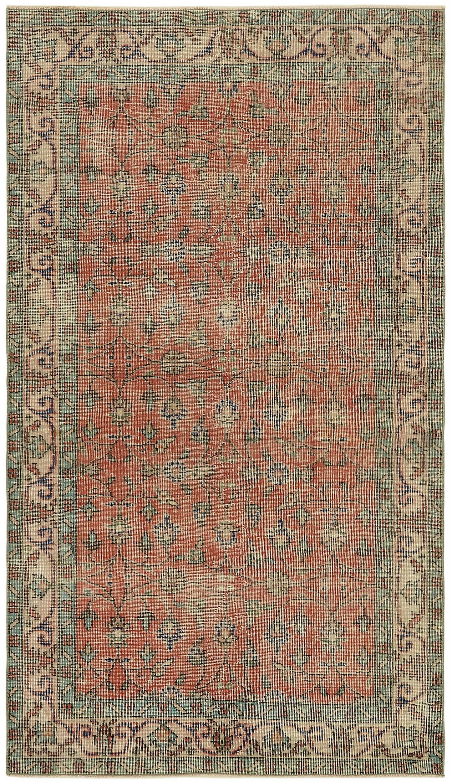 4x7 Red Turkish Vintage Area Rug - 45780