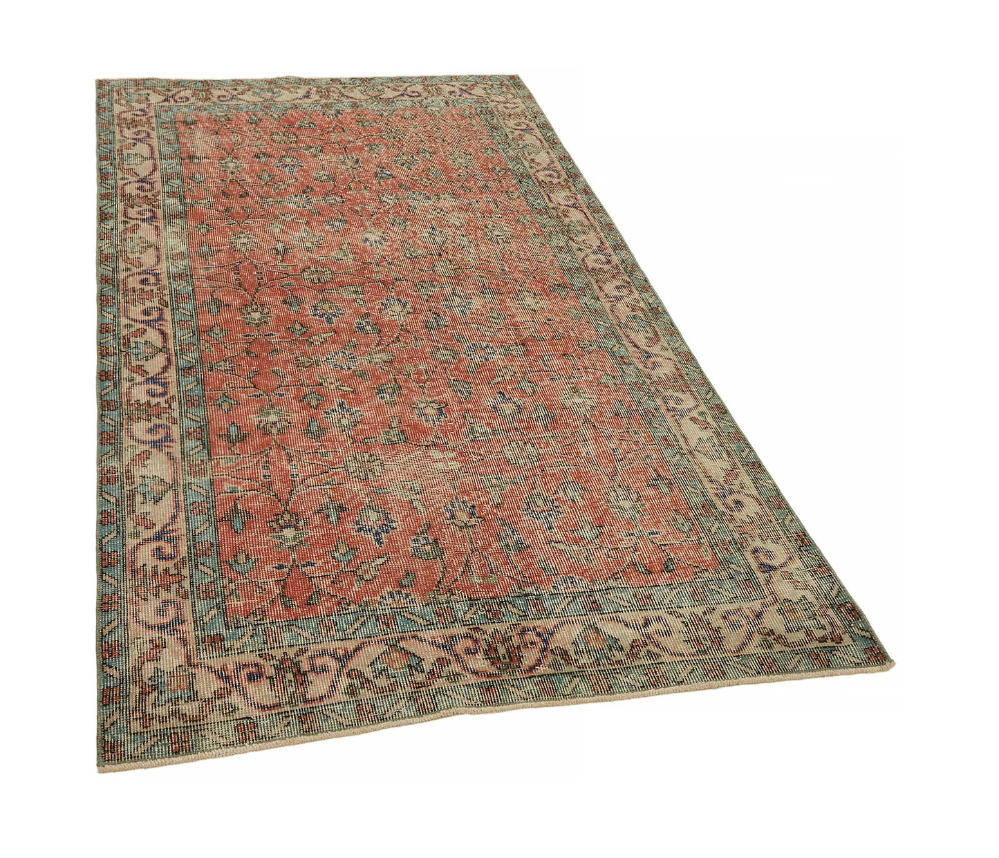 4x7 Red Turkish Vintage Area Rug - 45780