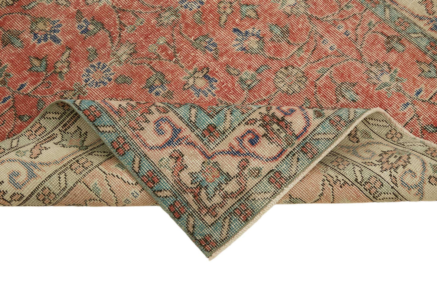 4x7 Red Turkish Vintage Area Rug - 45780