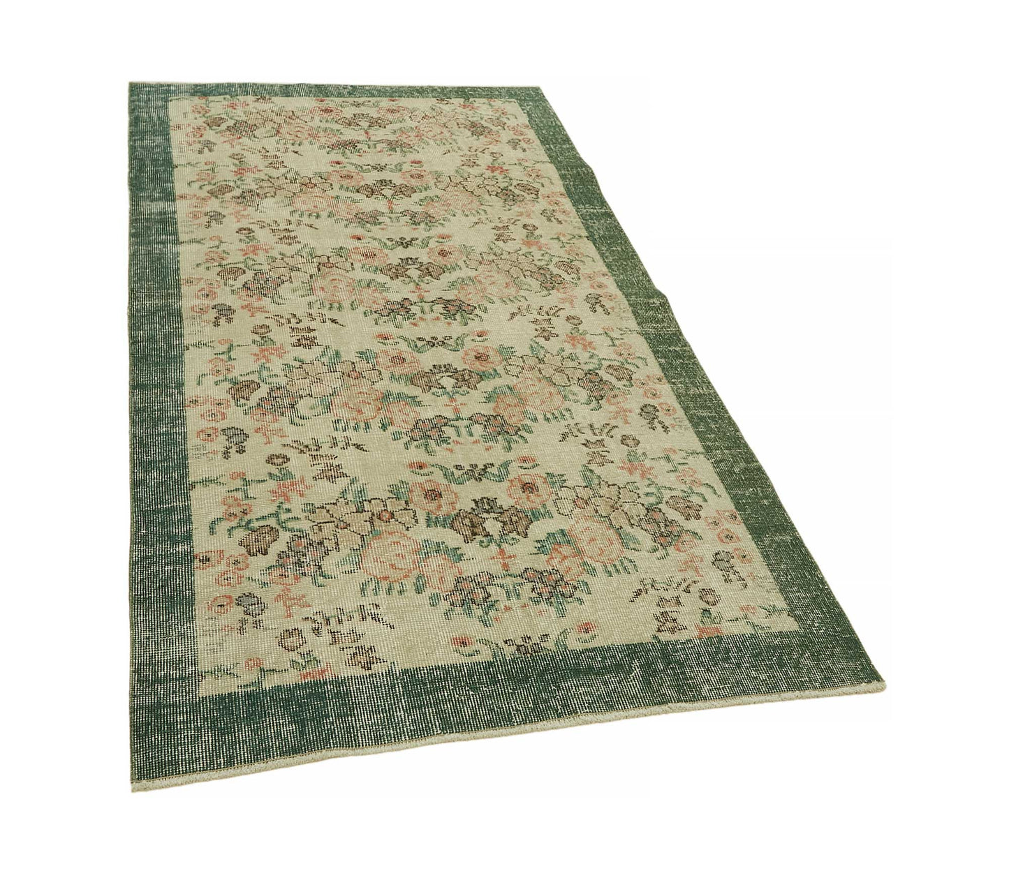 4x6 Beige Turkish Vintage Area Rug - 45782