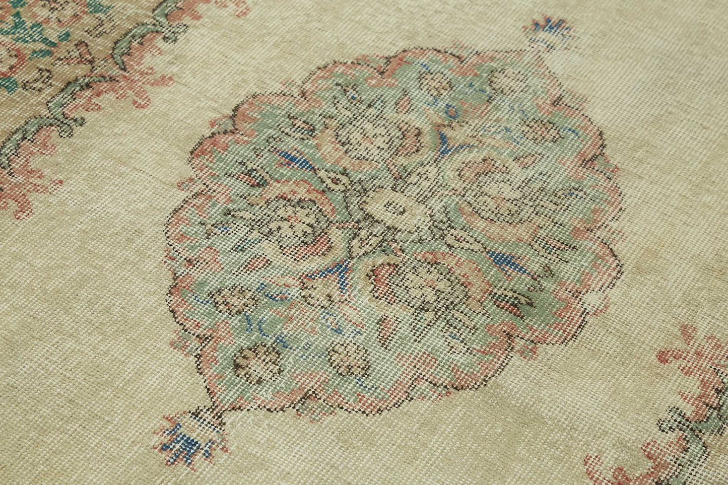 4x7 Beige Turkish Vintage Area Rug - 45783