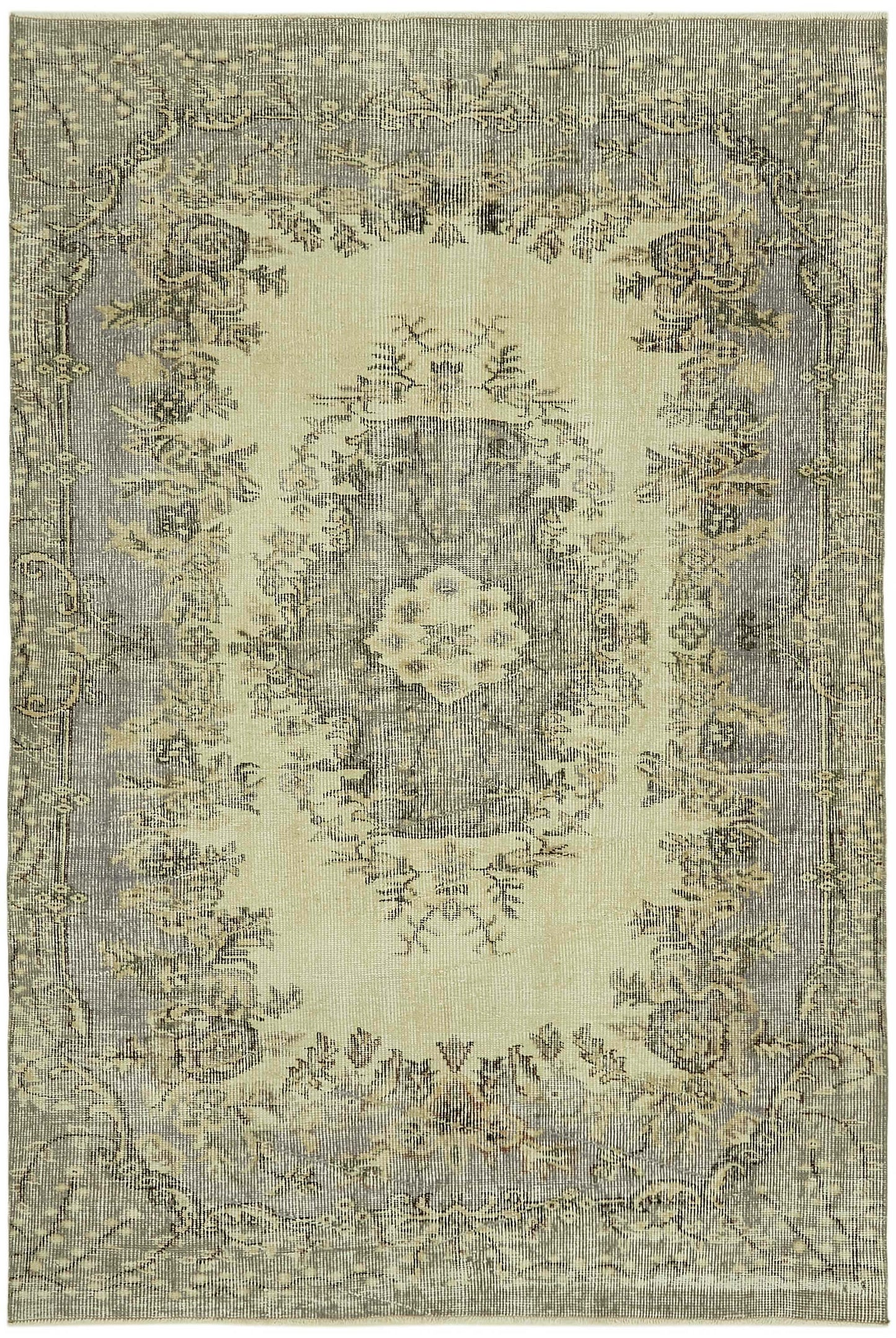 5x7 Beige Turkish Vintage Area Rug - 45784