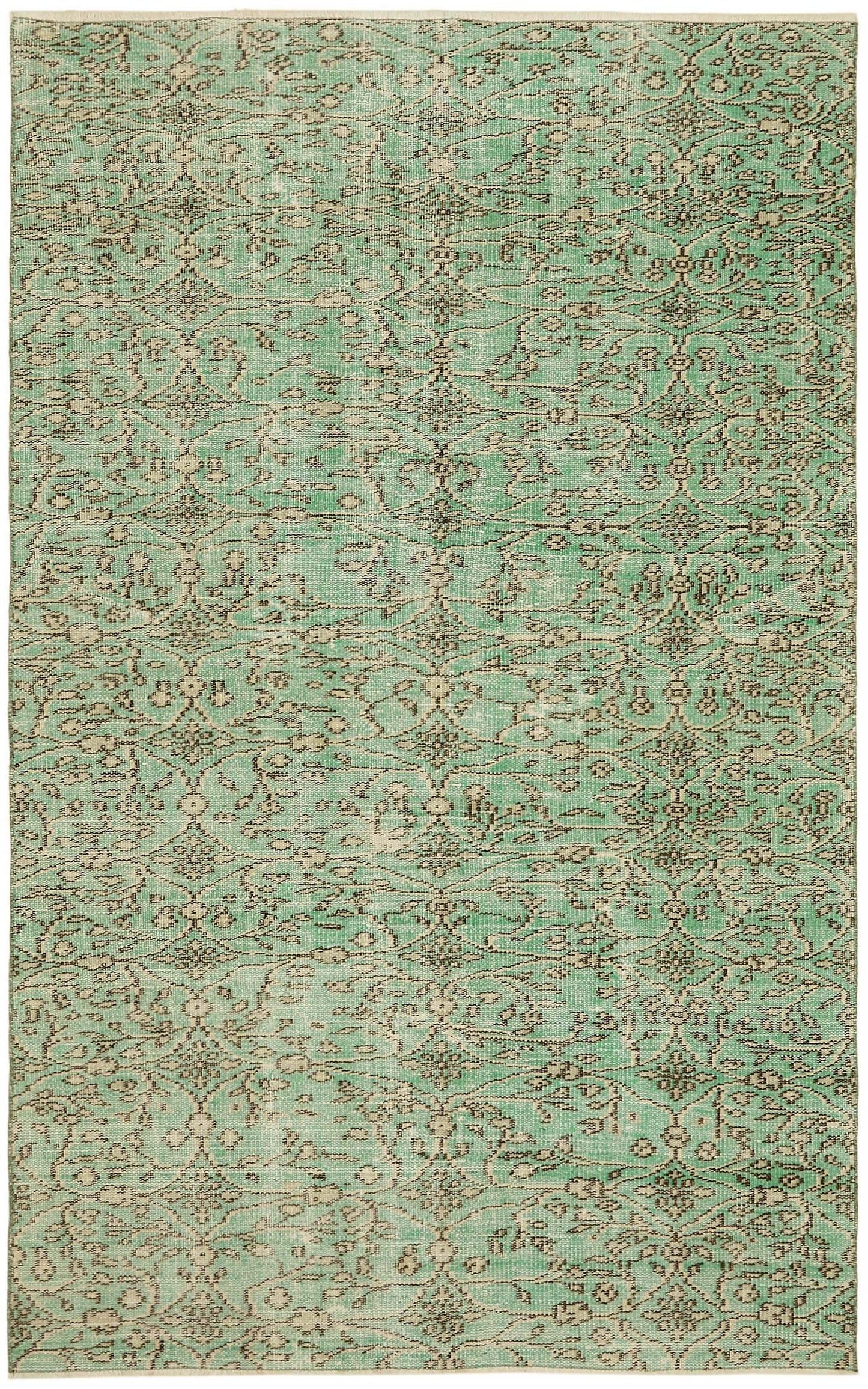 5x7 Turquoise Turkish Vintage Area Rug - 45785