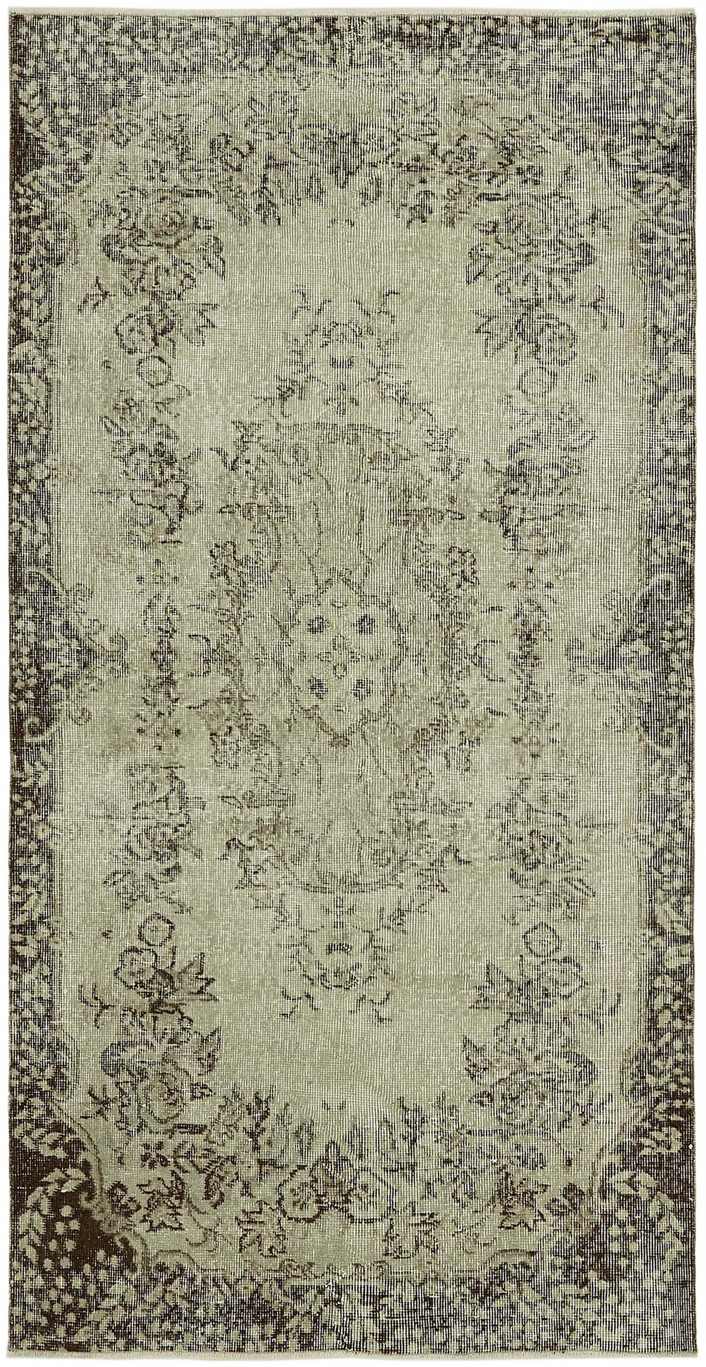 4x7 Beige Turkish Vintage Area Rug - 45793