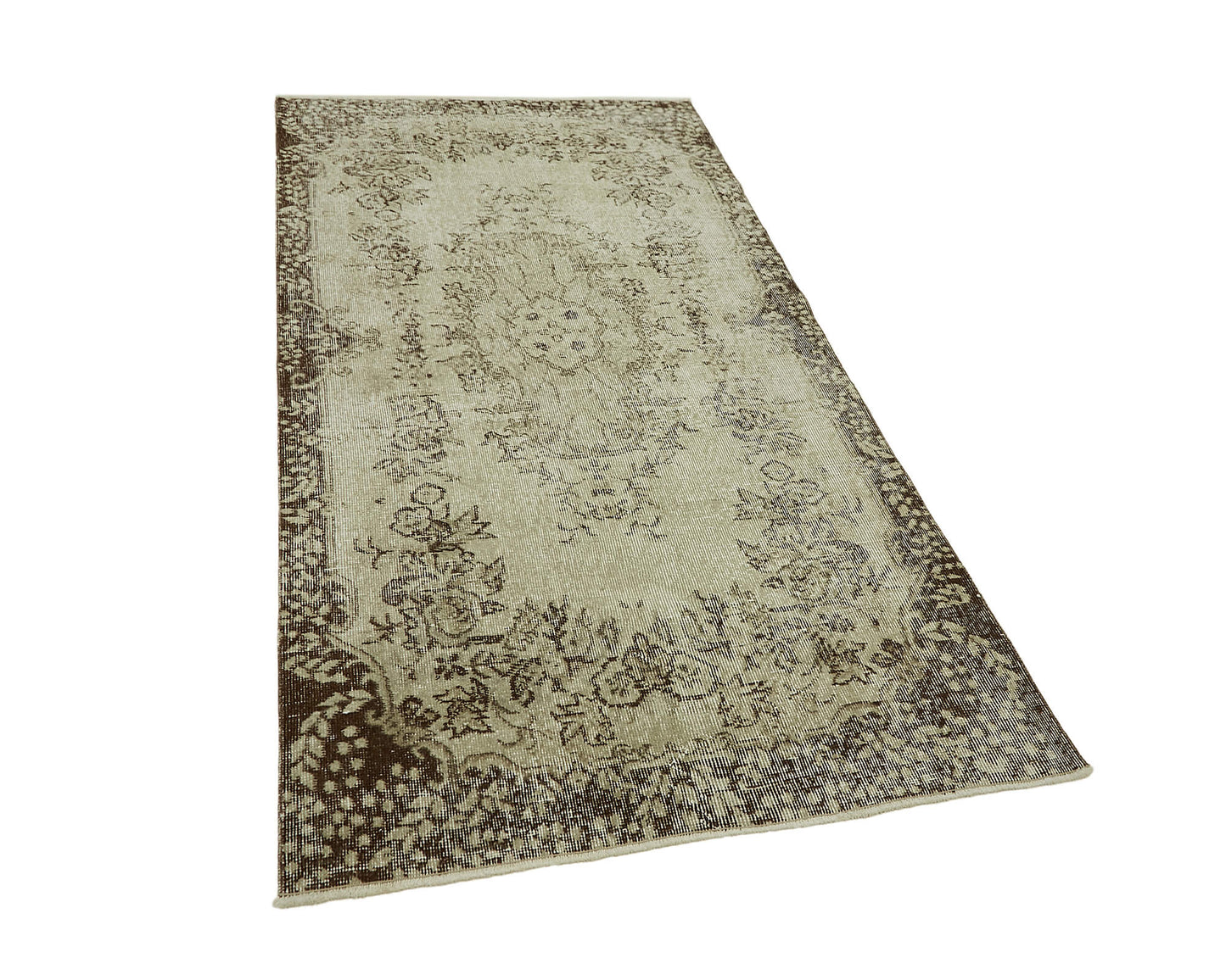 4x7 Beige Turkish Vintage Area Rug - 45793