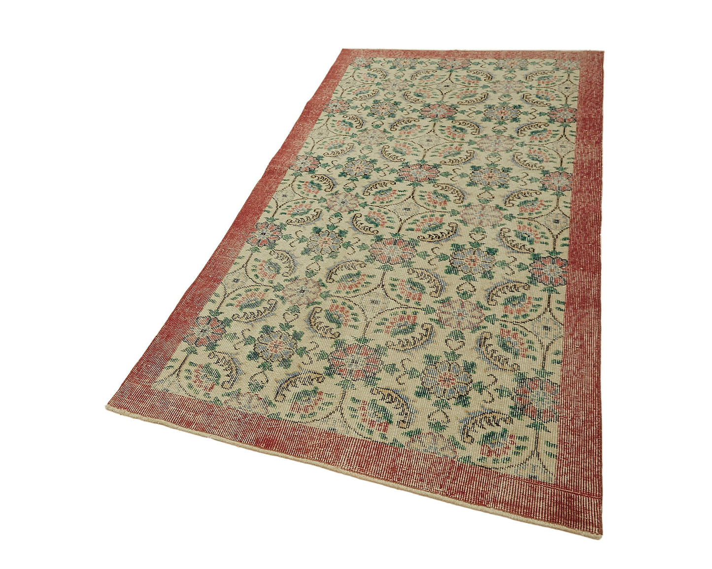 4x7 Beige Turkish Vintage Area Rug - 45794