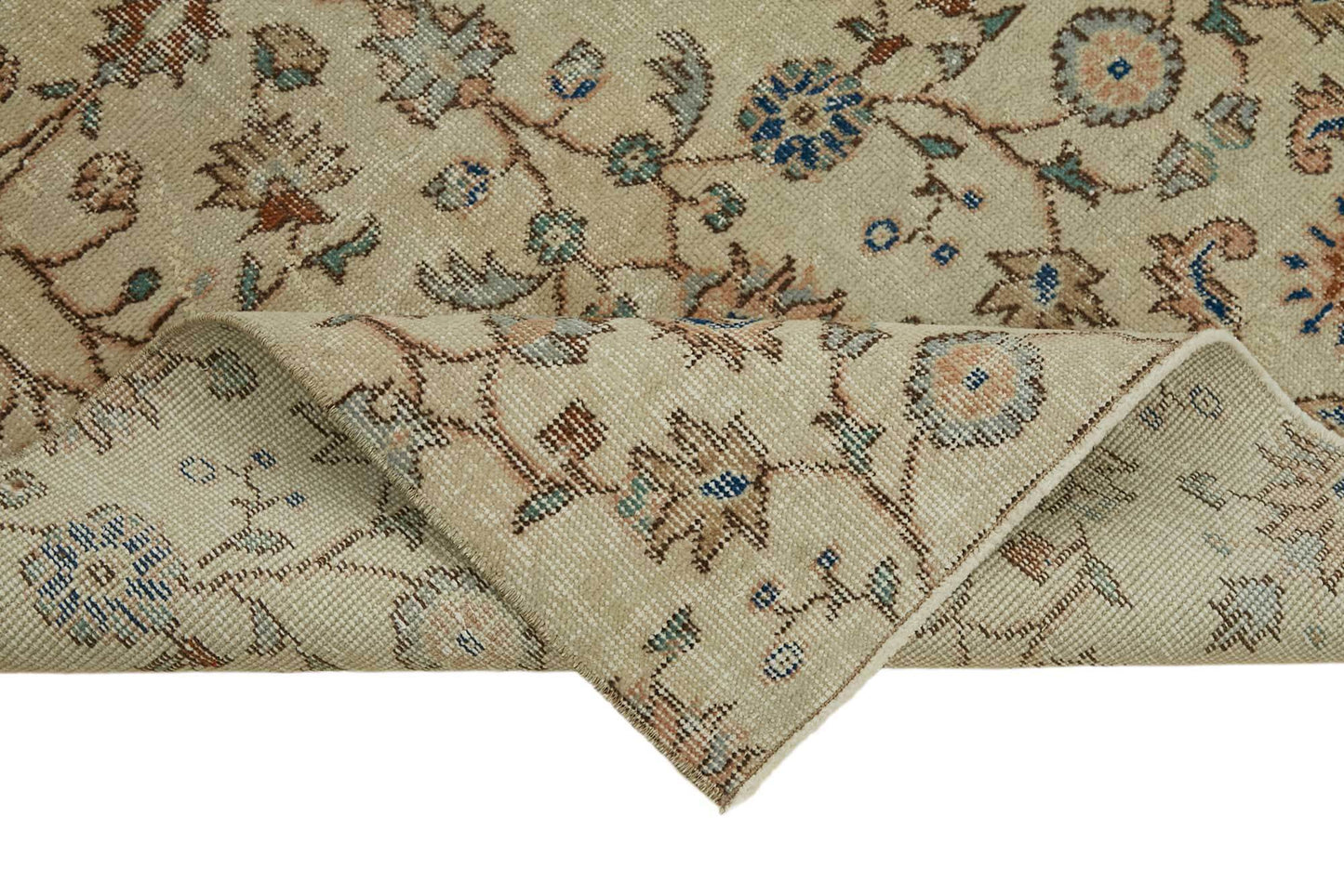 4x7 Beige Turkish Vintage Area Rug - 45796