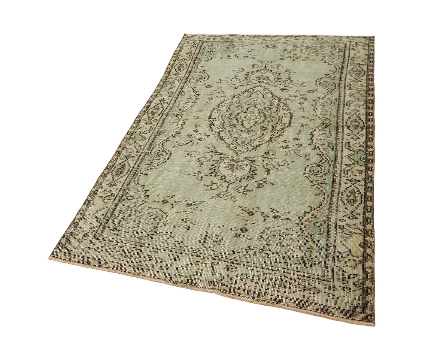 4x7 Beige Turkish Vintage Area Rug - 45799